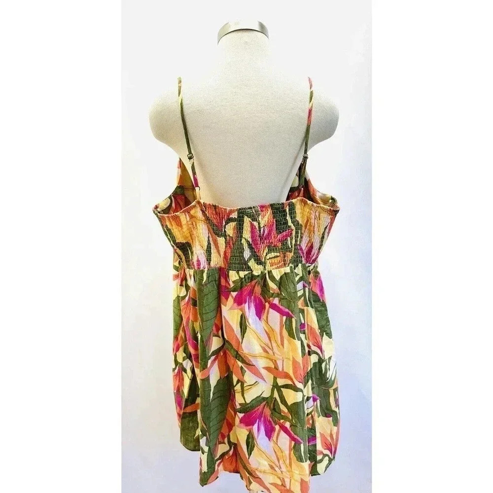 NWT REWIND Women Sleeveless Pullover V-Neck Smocked Back Keyhole Dress Size 2X - Picture 7 of 13